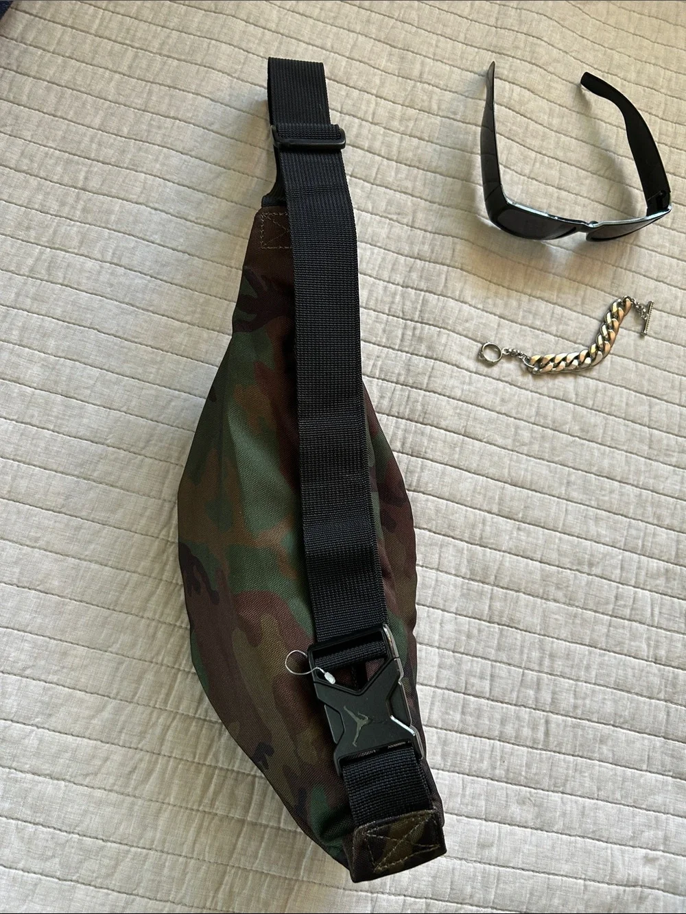 Jordan camo fanny pack, travel, safety streetwear bag unisex